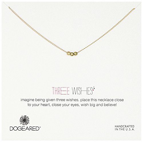 Dogeared Three Wishes Gold-Plated Sterling Silver Necklace, only $18.19
