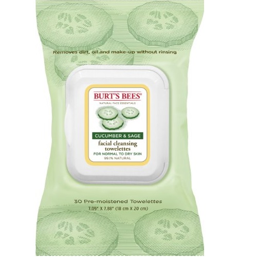 Burt's Bees Facial Cleansing Towelettes, Cucumber and Sage, 30 Count (Pack of 3), only $11.04, free shipping