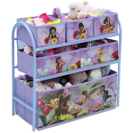 Walmart：Disney 迪士尼仙女小叮噹豪華玩具收納架，薰衣草紫色，現僅售$14.99。購滿$50免運費或是店內免費自取。