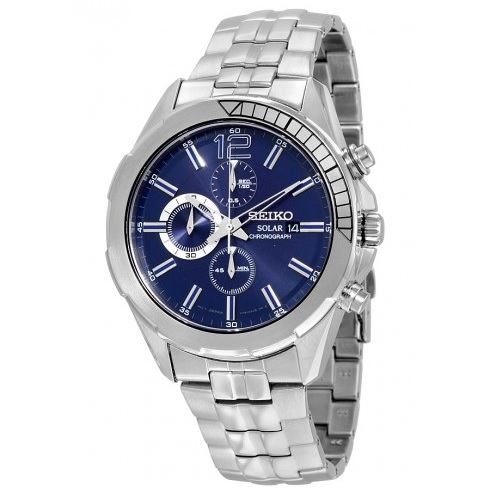 SEIKO Recraft Solar Chronograph Blue Dial Stainless steel Men's Watch Item No. SSC381, only $124.99, free shipping after using coupon code