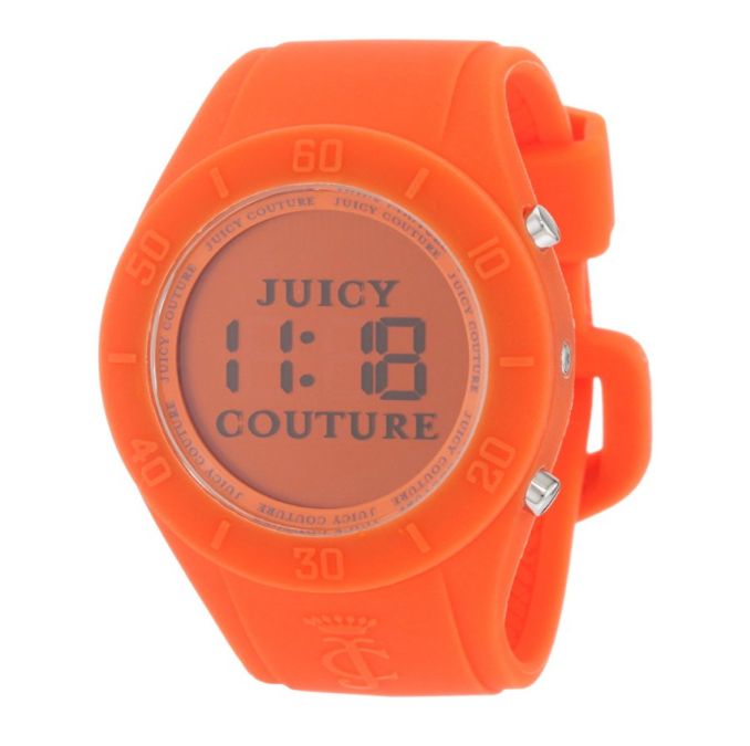 Juicy Couture Women's 1900883 Sport Couture Digital Orange Jelly Strap Watch only $20.80