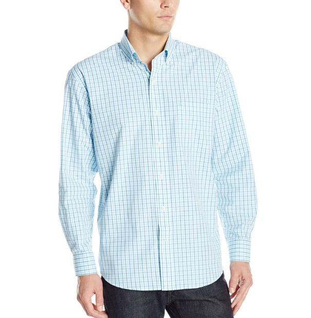 IZOD Men's Long Sleeve Essential Tattersal Shirt only $16.50