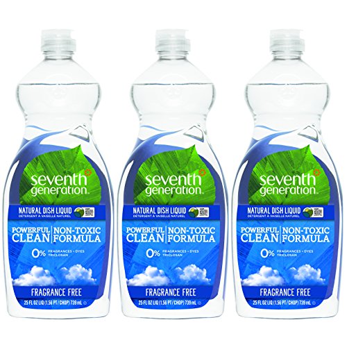 Seventh Generation Natural Dish Liquid, Fragrance Free, 25 Ounce (Pack of 3), Only$5.25 after clipping coupon
