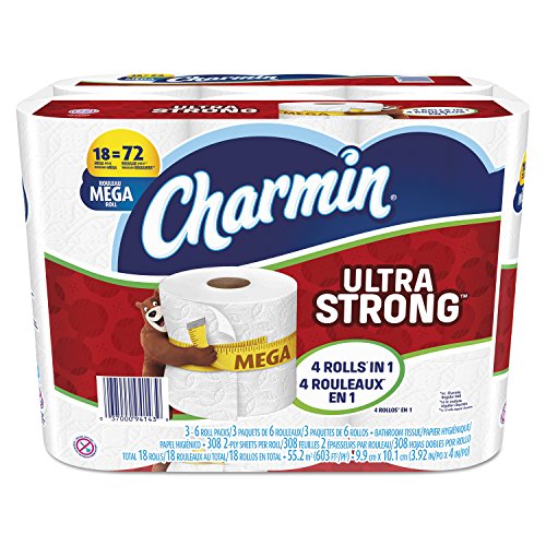 Charmin  Ultra Strong 衛生紙，18超大卷（相當於72普通卷），現僅售$16.99