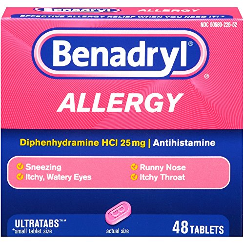 Benadryl Ultratabs Antihistamine Allergy Medicine, Diphenhydramine HCl Tablets, 48 ct, Only $5.54, free shipping after using SS