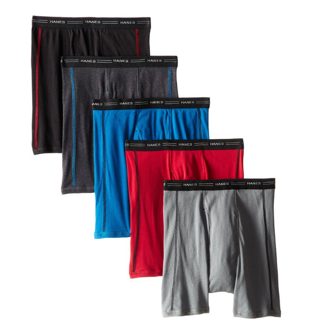 Hanes Men's Sports-Inspired Boxer-Brief (Pack of Five) only $12.88