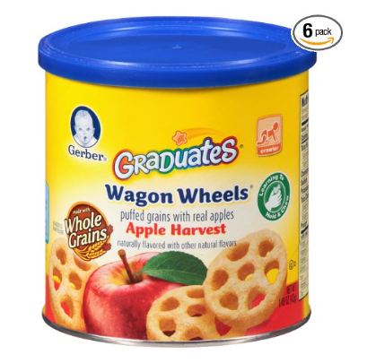 Gerber Graduates Finger Foods Harvest Apple Wagon Wheels, 1.48-Ounce Canisters (Pack of 6)  only $7.51 Free Shipping