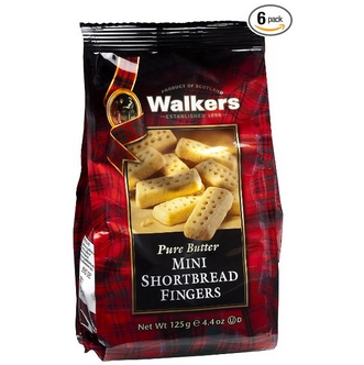 Walkers Shortbread 苏格兰迷你手指黄油饼，4.4盎司x6袋 点coupon后$16.14 免运费