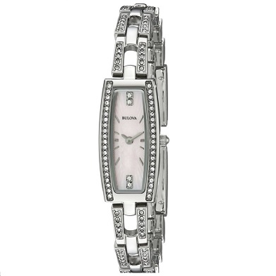 Bulova Women's 96L208 Crystal Analog Display Quartz Silver Watch, Only $76.50, You Save $198.50(72%)