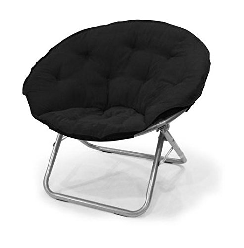 Urban Shop Microsuede Saucer Chair, Black, Only $21.00