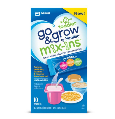 Go & Grow by Similac Food Mix-ins Non-GMO Powder Packs, Toddler Food Nutrients, 4 packs of 10 powder sticks only$8.96via clip coupon