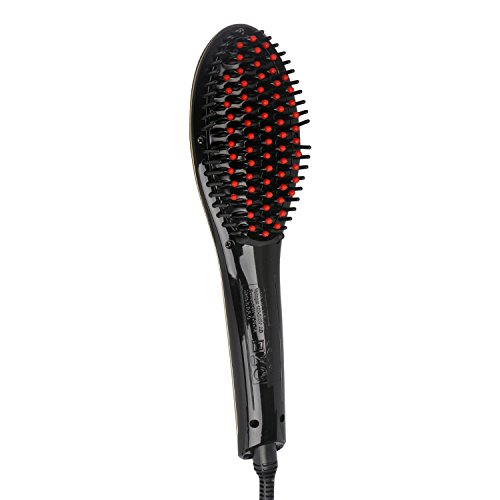 Black Hair Straightener, Detangler Brush Electric Comb, Hair Straightening Iron Ceramic, Instant Natural Hair Styles,Only $17.99 after using coupon code
