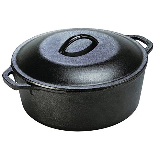 Utopia Kitchen Pre Seasoned Cast Iron Dutch Oven with Dual Handle and Cover Casserole Dish, 5 Quart, Only $17.99