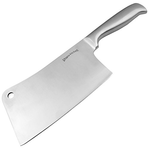 7-Inch Stainless-Steel Bone Knife - Chopper - Cleaver - Butcher Knife - Professional Quality, Multipurpose Use for Home Kitchen or Restaurant - by Utopia Kitchen, Only $7.99
