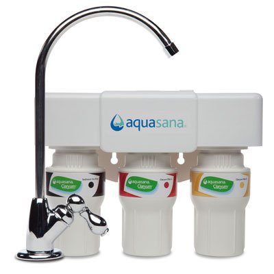 Aquasana 3-Stage Under Sink Water Filter System with Chrome Faucet $119.00