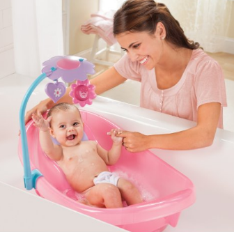 Summer Infant Sparkle Fun Newborn-to-Toddler Baby Tub with Toy Bar, Pink only $17.76