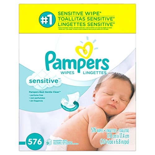 Pampers Sensitive Wipes 9X Refill, 576 Count, Only $13.80, free shipping after clipping coupon and using SS