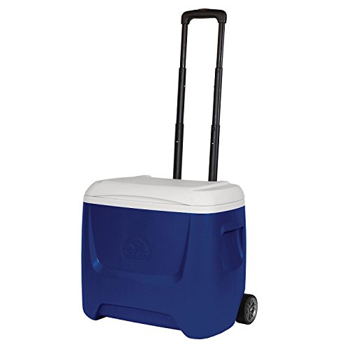 Igloo 45069 Island Breeze Cooler With Wheels, Telescoping Handle, Blue & White, 28-Qts, only  $17.59