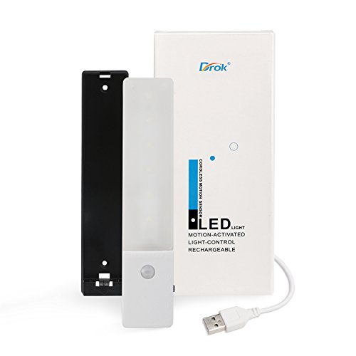DROK USB Rechargeable Under Cabinet Lighting, Light and Motion Sensor Switch Control,, Only $7.99 after using coupon code