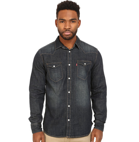 6PM: Levi's(李維斯) Standard Barstow男款牛仔襯衫, 原價$49.5, 現僅售$14.85, 任意兩件或以上免運費！