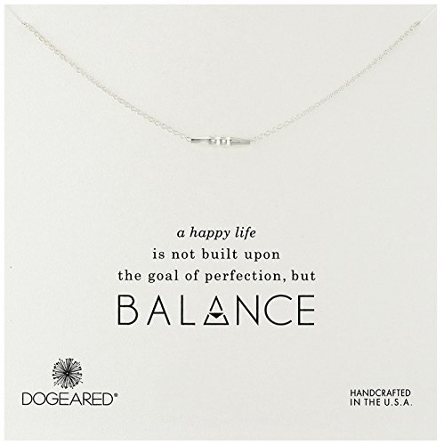 Dogeared Balance Scroll Bar Sterling Silver Necklace, 18