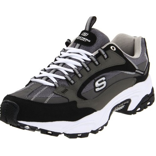 Skechers Sport Men's Stamina Nuovo Lace-Up Sneaker,Charcoal/Black,8 M US, Only $36.30
