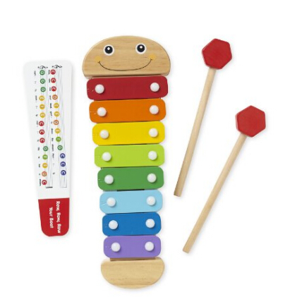 Melissa & Doug Caterpillar Xylophone Musical Toy With Wooden Mallets 15.25