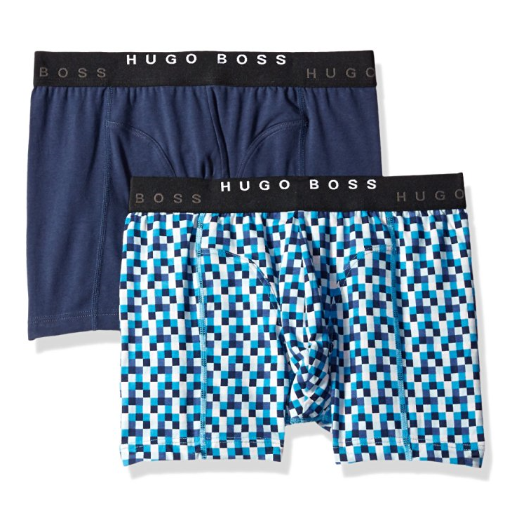 HUGO BOSS Cyclist 弹力棉 男子Trunk平角内裤 2条装, 原价$42, 现仅售$11.48
