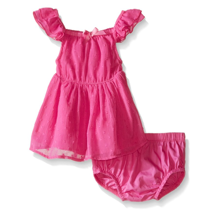 Juicy Couture Baby Girls' Swiss Dot Chiffon Dress and Poplin Panty  only $8.27