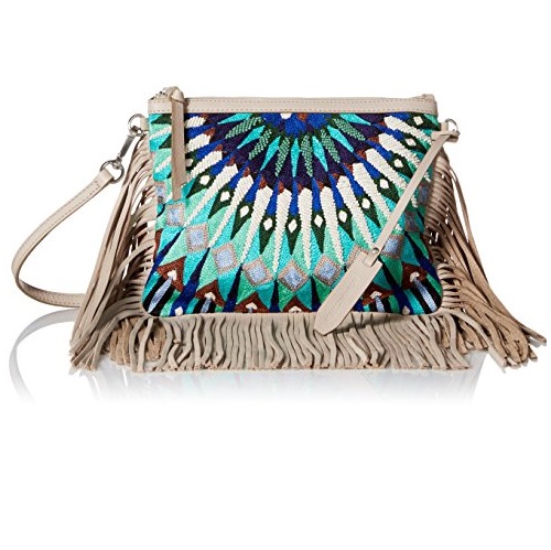 Rebecca Minkoff Delhi with Fringe Cross Body, Blue/Multi, One Size, Only $68.38, free shipping