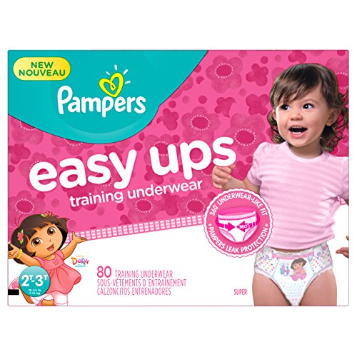 仅限Prime会员！超级白菜！速抢！Pampers 帮宝适女孩用Easy Ups 如厕训练纸尿裤, Size 2T3T ,80片，原价$30.79，现点击coupon后仅售$14.95。 免运费！
