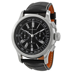 LONGINES Lindbergh Atlantic Chronograph Black Dial Black Leather Men's Watch L27304580 Item No. L2.730.4.58.0, only$2,500.00, free shipping after using coupon code