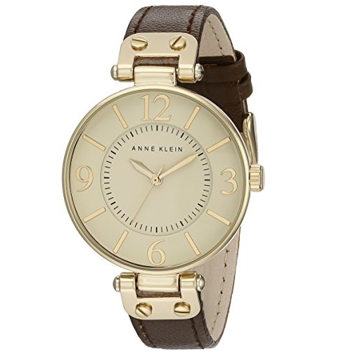 Anne Klein Women's 109168IVBN Modern Leather Strap Watch - Brown, Only $29.99  , free shipping