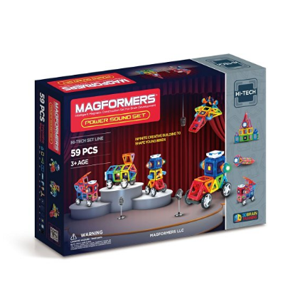 超酷炫！Magformers 兒童磁力片益智玩具(帶音效），59片裝，原價$180，現僅售$58.83，免運費