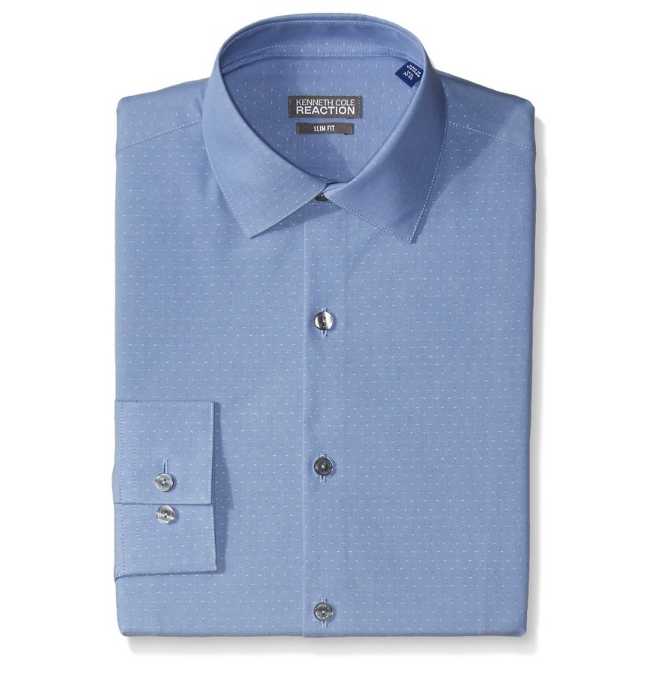 Kenneth Cole Men's Slim Fit Solid Spread Collar Dress Shirt only $14.99