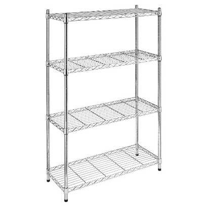 Whitmor Supreme 4 Tier Shelving with Adjustable Shelves and Leveling Feet - Chrome, Only $39.00, free shipping