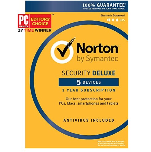 Norton Security杀毒软件豪华版，可用于5台设备，原价$79.99，现仅售$19.99