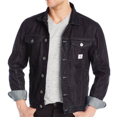 Calvin Klein Jeans Men's Rinse Wash Denim Trucker Jacket with Ck Logo $31.99 FREE Shipping on orders over $35