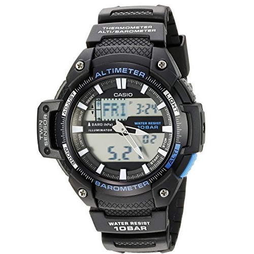 Casio Men's SGW-450H-1ACF Twin Sensor Analog-Digital Display Quartz Black Watch, Only $37.02