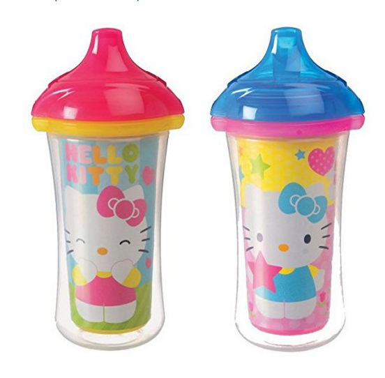 Munchkin Hello Kitty Click Lock 2 Count Insulated Sippy Cup, 9 Ounce only $7.85