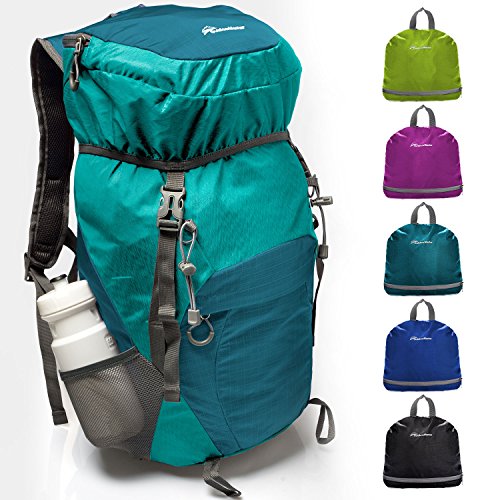 OutdoorMaster Packable Backpack 30L - Lightweight Bag for Travel Camping Hiking (Ocean Green), Only$12.59 after using coupon code