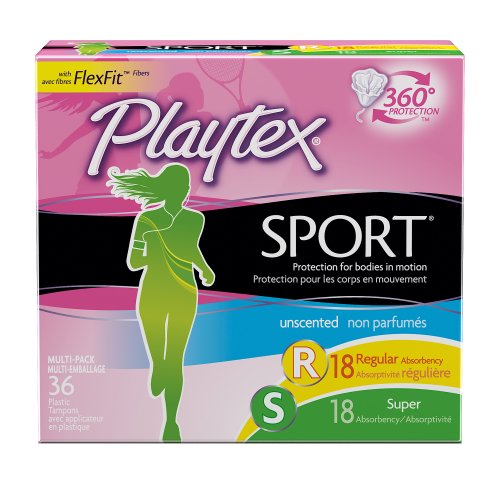 Playtex Sport Tampons with Flex-Fit Technology, Regular and Super Multi-Pack, Unscented - 36 Count, Only $5.5, free shipping after clipping coupon and using SS