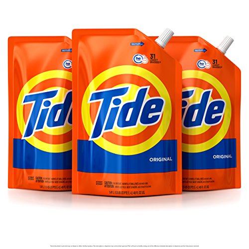 Tide Smart Pouch Original Scent HE Turbo Clean Liquid Laundry Detergent, Pack of three 48 oz. pouches, 93 loads, Only $12.99, free shipping after using SS