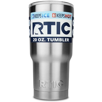 史低价！RTIC 双层真空隔温带盖不锈钢杯，20oz，现仅售$11.40