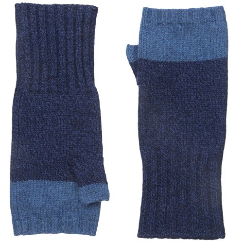 Phenix Cashmere Women's 100 Percent Cashmere Knit Fingerless Glove, Navy/Teal, One Size, Only $14.18