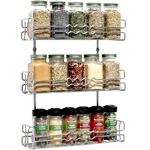 DecoBros 3 Tier Wall Mounted Spice Rack, Chrome, Only $13.98