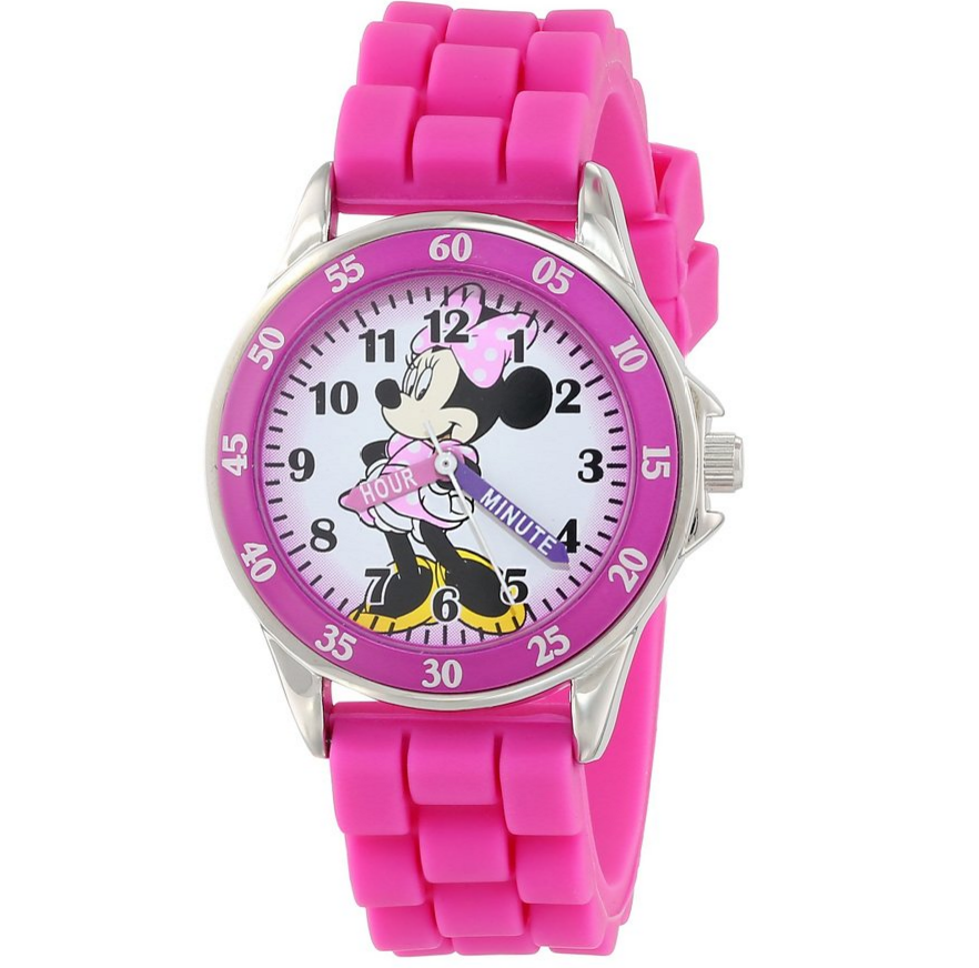 Disney Kids' MN1157 Minnie Mouse Pink Watch with Rubber Band ONLY $9.99