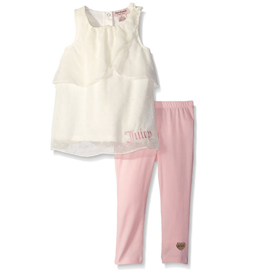 Juicy Couture Baby Girls' Swiss Dot Chiffon Top with Leggings only $8.70