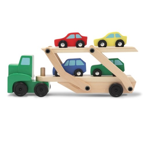 Amazon: Melissa & Doug Car Carrier Truck & Cars Wooden Set, only $12.10
