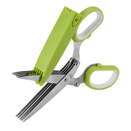 Herb Scissors, X-Chef Multipurpose Herb Shears with 5 Stainless Steel Blades and Cover, Only $5.99